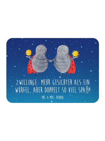 Mr. & Mrs. Panda Magnet Zwillinge Spaß mit Spruch in Sternenhimmel Blau