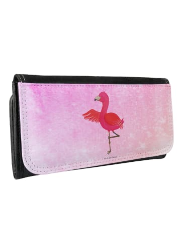 Mr. & Mrs. Panda Geldbeutel Flamingo Yoga ohne Spruch in Aquarell Pink
