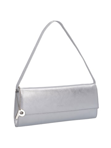 PICARD Auguri Clutch Tasche Leder 26 cm in silberfarben