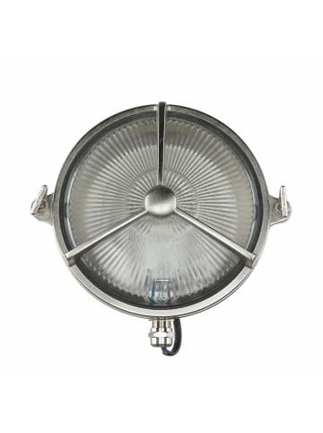 Licht-Erlebnisse Außen Wandlampe Ø 18 x (H)18 cm in Nickel matt