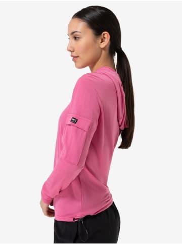 super.natural Merino Hoodie RELAX LIGHT POCKET in rosa