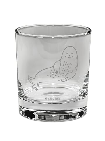 Mr. & Mrs. Panda Wasserglas Robbe Lachen ohne Spruch in Transparent