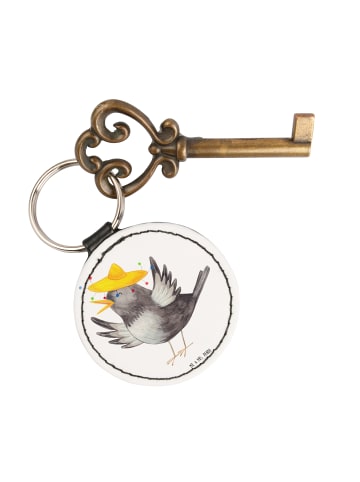 Mr. & Mrs. Panda Anhänger Rabe Sombrero ohne Spruch in Weiß