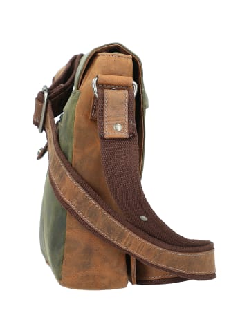 Billy the Kid Hunter Umhängetasche Leder 20 cm in khaki-brown