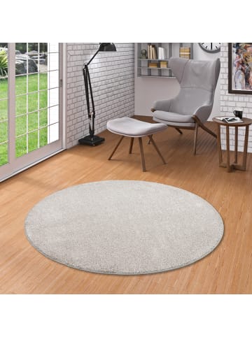 Snapstyle Hochflor-Teppich Mona Rund in silber