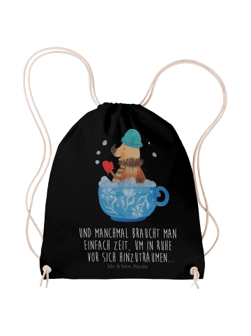 Mr. & Mrs. Panda Jutebeutel Nachtfalter Schaumbad mit Spruch in Schwarz