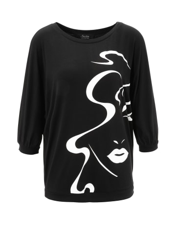 Aniston SELECTED Fledermausshirt in schwarz-weiß