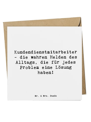 Mr. & Mrs. Panda Faltkarte Spruch Kundendienstmitarbeiter Helden... in Weiß