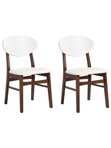 Beliani 2er-Set Esszimmerstuhl AMERY in Weiß/Braun