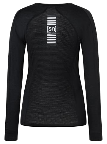 super.natural Merino Longsleeve ALARM RUNNING LS in schwarz