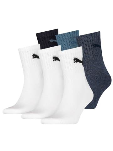 Puma Socken 6er Pack in Weiß/Blau