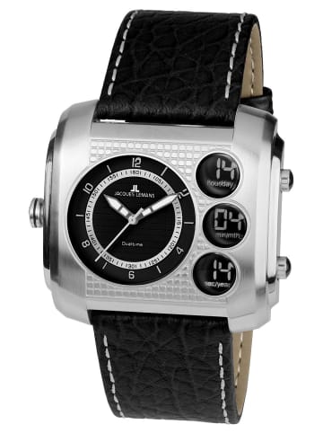 Jacques Lemans Herrenuhr AnaDigi Schwarz/Stahl