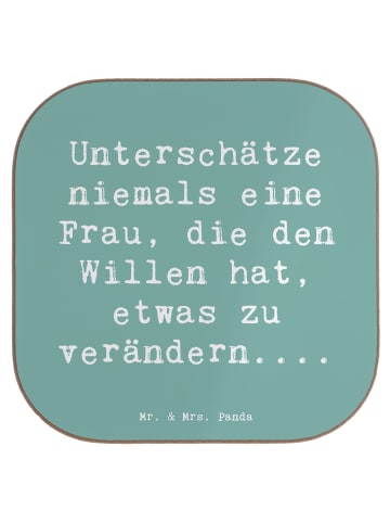 Mr. & Mrs. Panda Glasuntersetzer Spruch Hoffnung Veränderung mit... in Meeresbrise