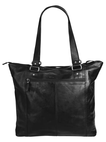 SPIKES & SPARROW Shopper echt Leder in schwarz