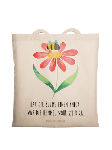 Mr. & Mrs. Panda Tragetasche Hummel Blume mit Spruch in Creme