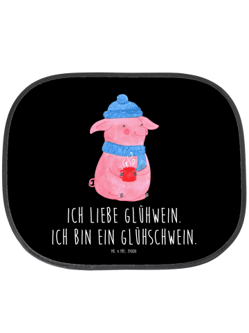 Mr. & Mrs. Panda Sonnenschutz Auto Schwein Glühwein mit Spruch in Schwarz
