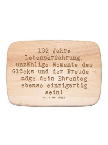 Mr. & Mrs. Panda Brotzeitbrett Spruch 102. Geburtstag Glück mit ... in Transparent