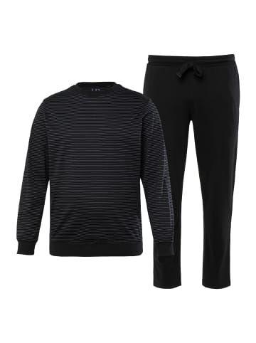 JP1880 Langer Schlafanzug in schwarz