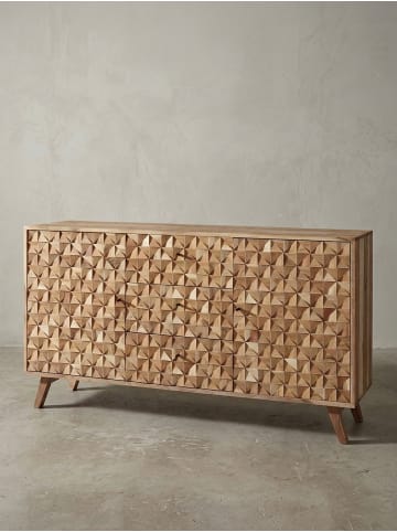 KADIMA DESIGN Sideboard Flurkommode | Akazie, 140x78,5x40cm, 3+2 Türen, Rewa