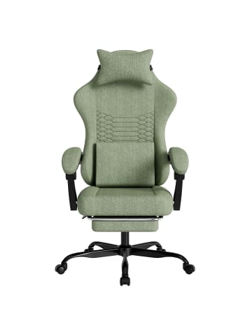 ABRIHOME Gaming Stuhl in Grün mit Massage Kopfstütze Fußstütze