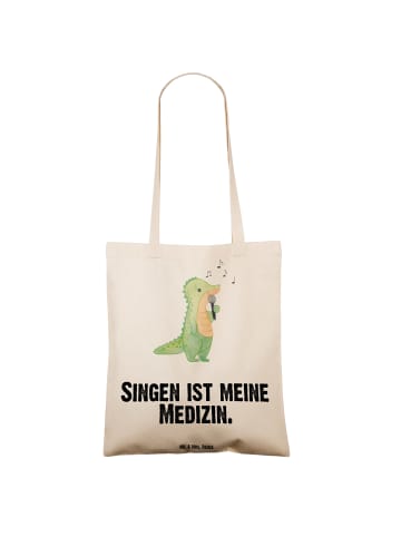 Mr. & Mrs. Panda Tragetasche Krokodil Singen mit Spruch in Creme