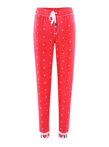 P.J. Salvage Pyjamahose COZY IN LOVE in rot