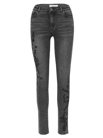 KOROSHI LANGE JEANS SCHMALE HOSE in Schwarzer Denim