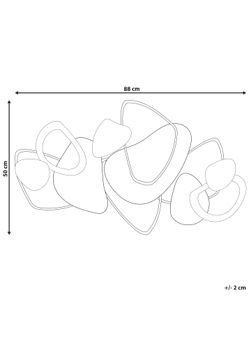 Beliani Wandobjekt COBALT in Braun/Gold/Kupfer - (W) 88 x (H) 50 x (L) 6 cm Horizontal