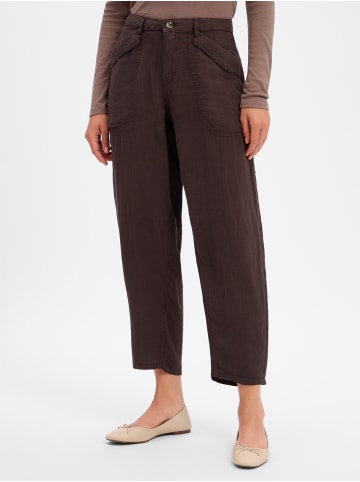 Rosner Leinenhose Mara Tapered Fancy in schoko