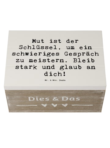 Mr. & Mrs. Panda Box Spruch Ein schwieriges Gespräch führen mit ... in Weiß