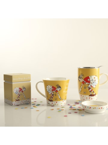 Goebel Teetasse mit Deckel und Sieb " Freundlieb Kleine Dinge " in Bunt