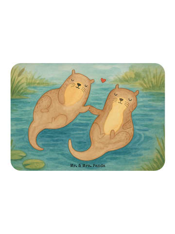 Mr. & Mrs. Panda Kühlschrankmagnet Otter Hände halten Design ohn... in Weiß