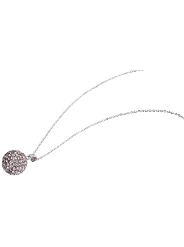 Adeliás Damen Halskette – Ankerkette aus Edelstahl mit Zirkonia 43 cm in silber