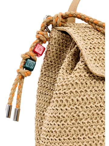 Desigual Rucksack 'Half Logo Raffia' in blau