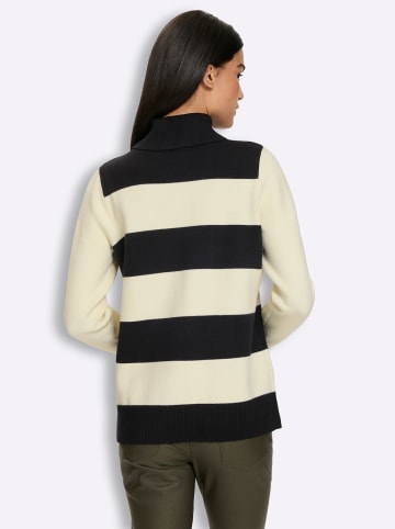 Heine Pullover in schwarz-champagner-gestreift