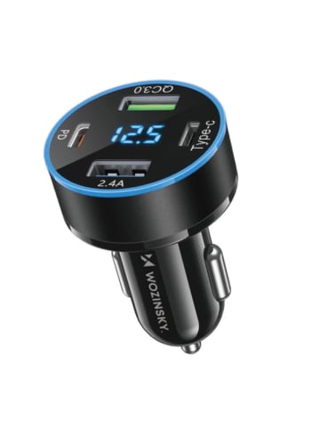 Wozinsky Wozinsky WDCCB Autoladegerät mit Display 50W 2xUSB-C / 2xUSB-A in Schwarz