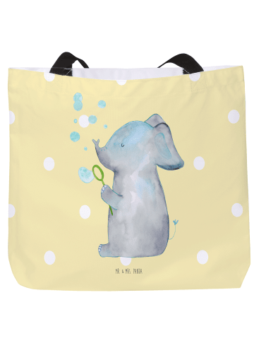 Mr. & Mrs. Panda Damen Shopper Elefant Seifenblasen ohne Spruch in Gelb Pastell
