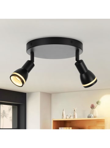 ZMH Deckenleuchte in schwarz 2-flammig GU10 moderne Deckenspots Max.25W