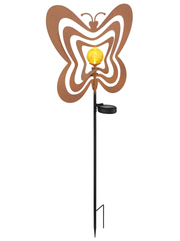 Globo lighting Solarleuchte "SOLARLEUCHTE METALL ROSTFARBEN, 1XLED" in orange