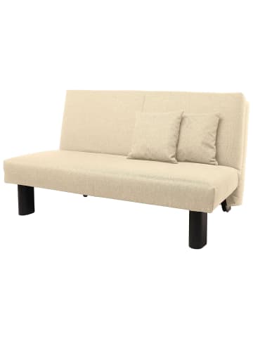 58 aufm Kessel FALTSOFA Kalomira Bezug Flachgewebe Metall schwarz / beige