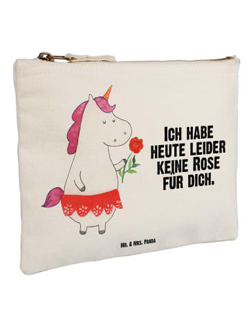 Mr. & Mrs. Panda Schminktasche Einhorn Dame mit Spruch in Weiß