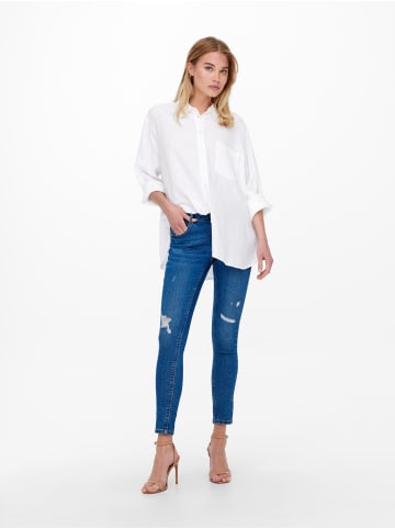 ONLY Oversized Basic Hemd Bluse Leinen Business Shirt ONLTOKYO in Weiß