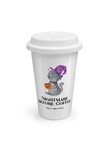 Mr. & Mrs. Panda Thermobecher To Go Kater Kaffee mit Spruch in Weiß