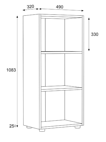 ebuy24 Büroregal Ulas3 6 Anthrazit 49 x 32 cm