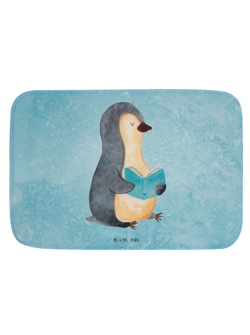 Mr. & Mrs. Panda Badvorleger Pinguin Buch ohne Spruch in Eisblau