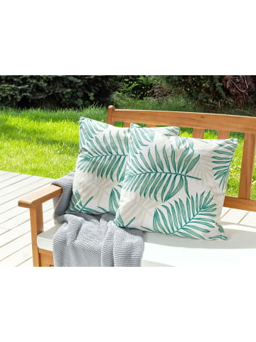 Beliani 2er-Set Gartenkissen POGGIO in Beige/Grün