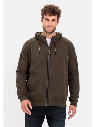 Camel Active Sweatjacke mit Kapuze in Dunkel khaki