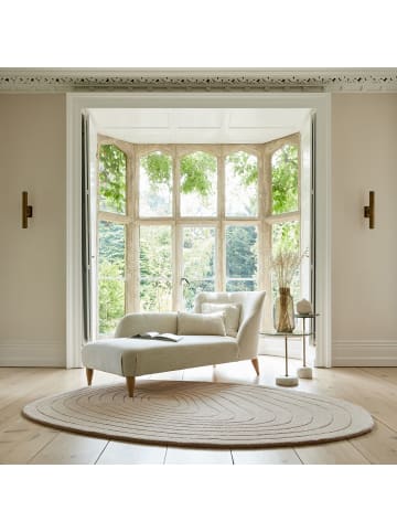 KADIMA DESIGN Teppich Wolle, Organische Ei-Form, Hoher und niedriger Flor in Beige