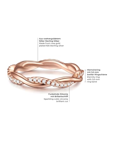 Trilani Ring Sterling Silber Zirkonia in roségold