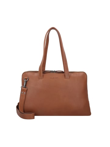 Plevier Hearst Aktentasche Leder 43 cm Laptopfach in cognac